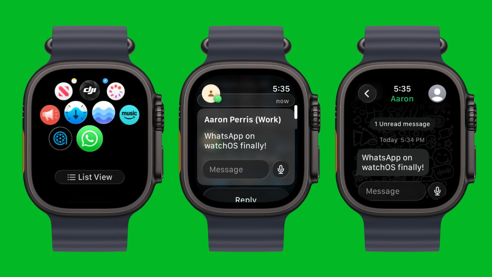 WhatsApp Testing App Apple Watch