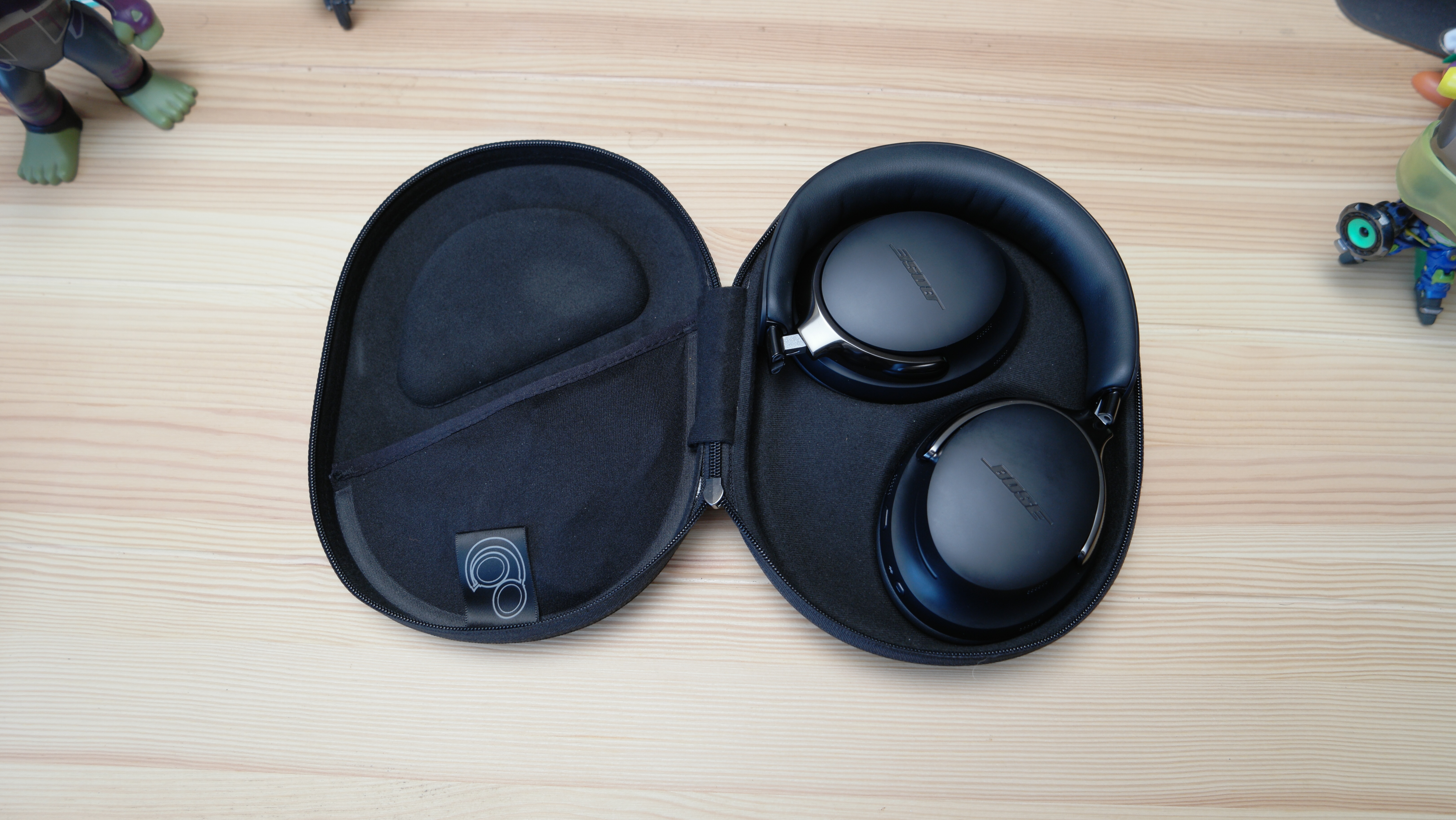 Bose QuietComfort Ultra Headphones (2nd Gen) folded up, in their case