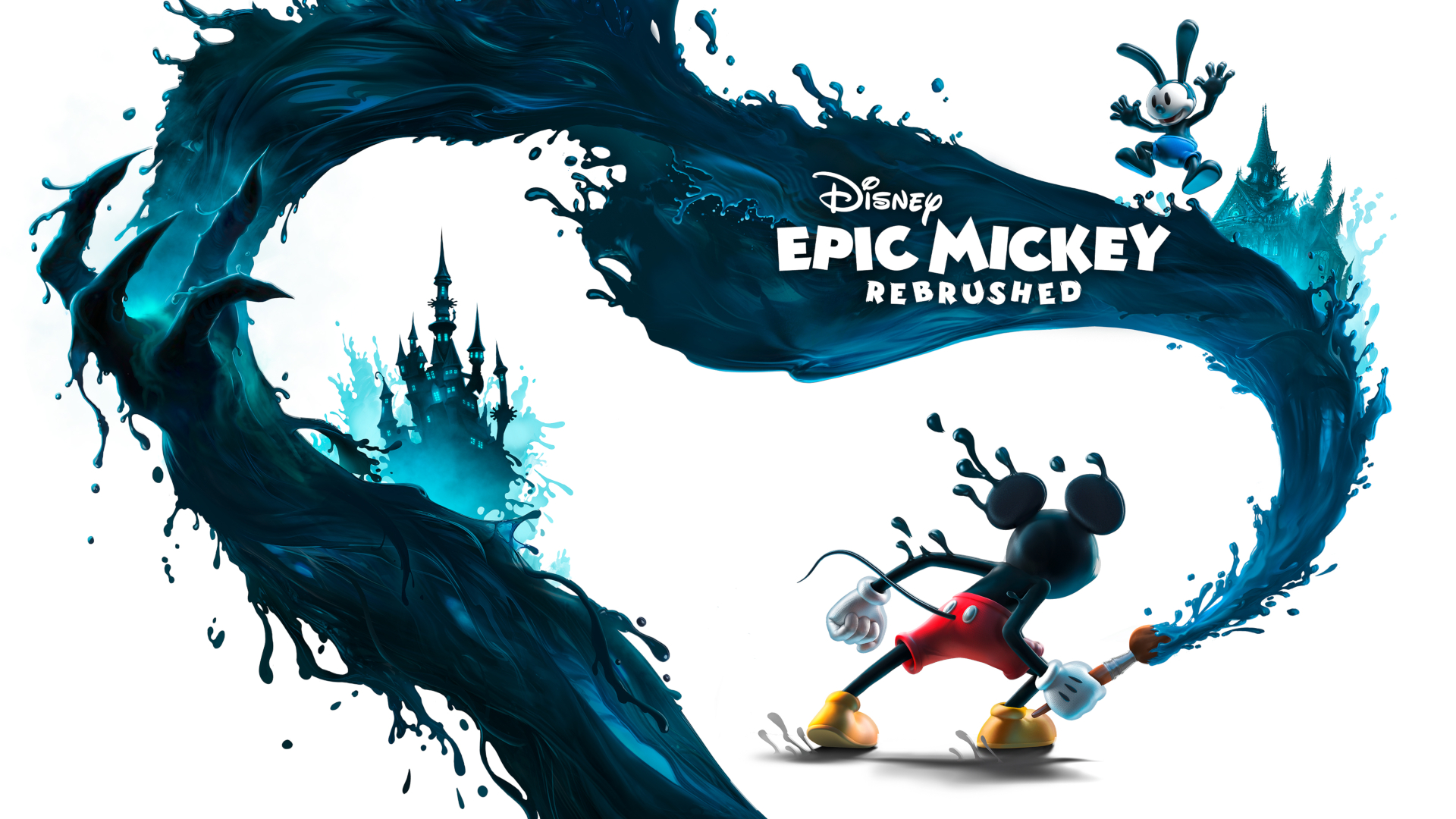 Το PlayStation ξεκινά τα βασικά παιχνίδια PS Plus του 2026 με NFS Unbound, Epic Mickey και Core Keeper Ο Μίκυ Μάους απεικονίζεται να ζωγραφίζει έναν στροβιλισμό με μπλε μελάνι, με το κείμενο «Disney Epic Mickey Rebrushed», με τον Όσβαλντ τον Τυχερό Κουνέλι και μια σιλουέτα του κάστρου στο βάθος.