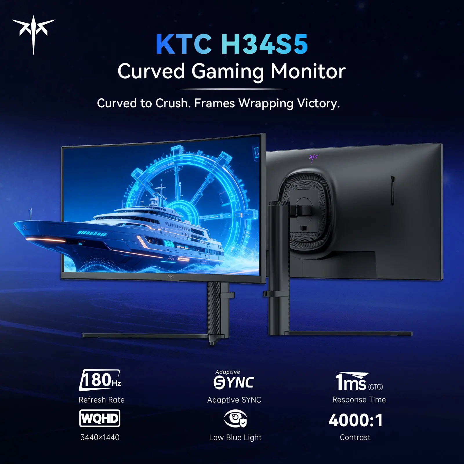 KTC H34S5: Η 34άρα WQHD οθόνη με 1500R καμπύλη και 180Hz, σε τιμή που θα σας αναγκάσει να ξανακοιτάξετε!