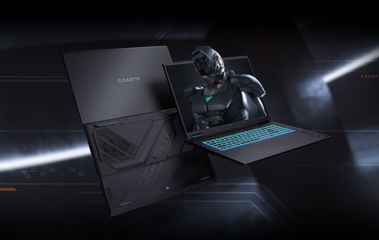 Η GIGABYTE αποκαλύπτει το Flagship Ryzen 9955HX3D-Powered AORUS Master 16, το AERO X16 με τη σειρά Ryzen AI 400 και τους φορητούς υπολογιστές Gaming A18 PRO που βασίζονται σε επεξεργαστή Intel Ένας φορητός υπολογιστής παιχνιδιών Gigabyte με λαμπερό πληκτρολόγιο εμφανίζει έναν φουτουριστικό θωρακισμένο χαρακτήρα στην οθόνη του.