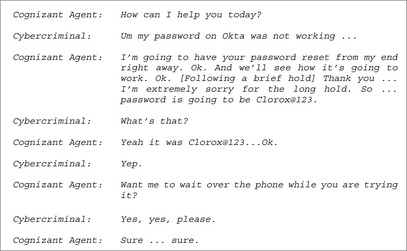 Transcript of call between hacker and service desk