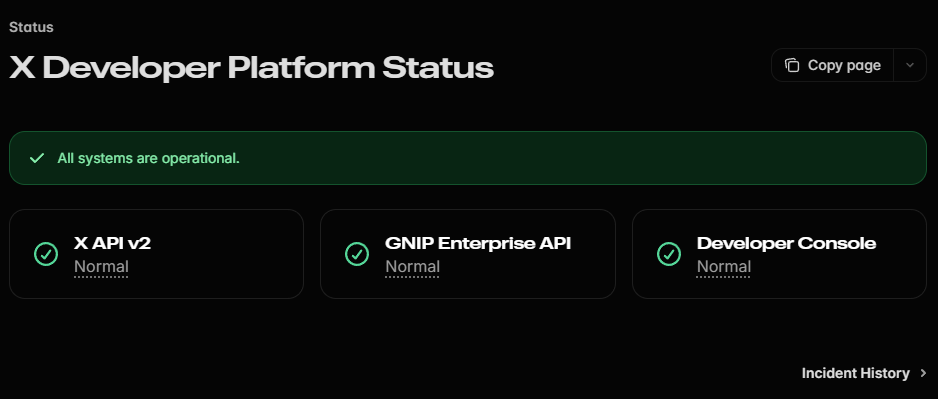 X ιστότοπος API, διακοπή λειτουργίας 3-23-26