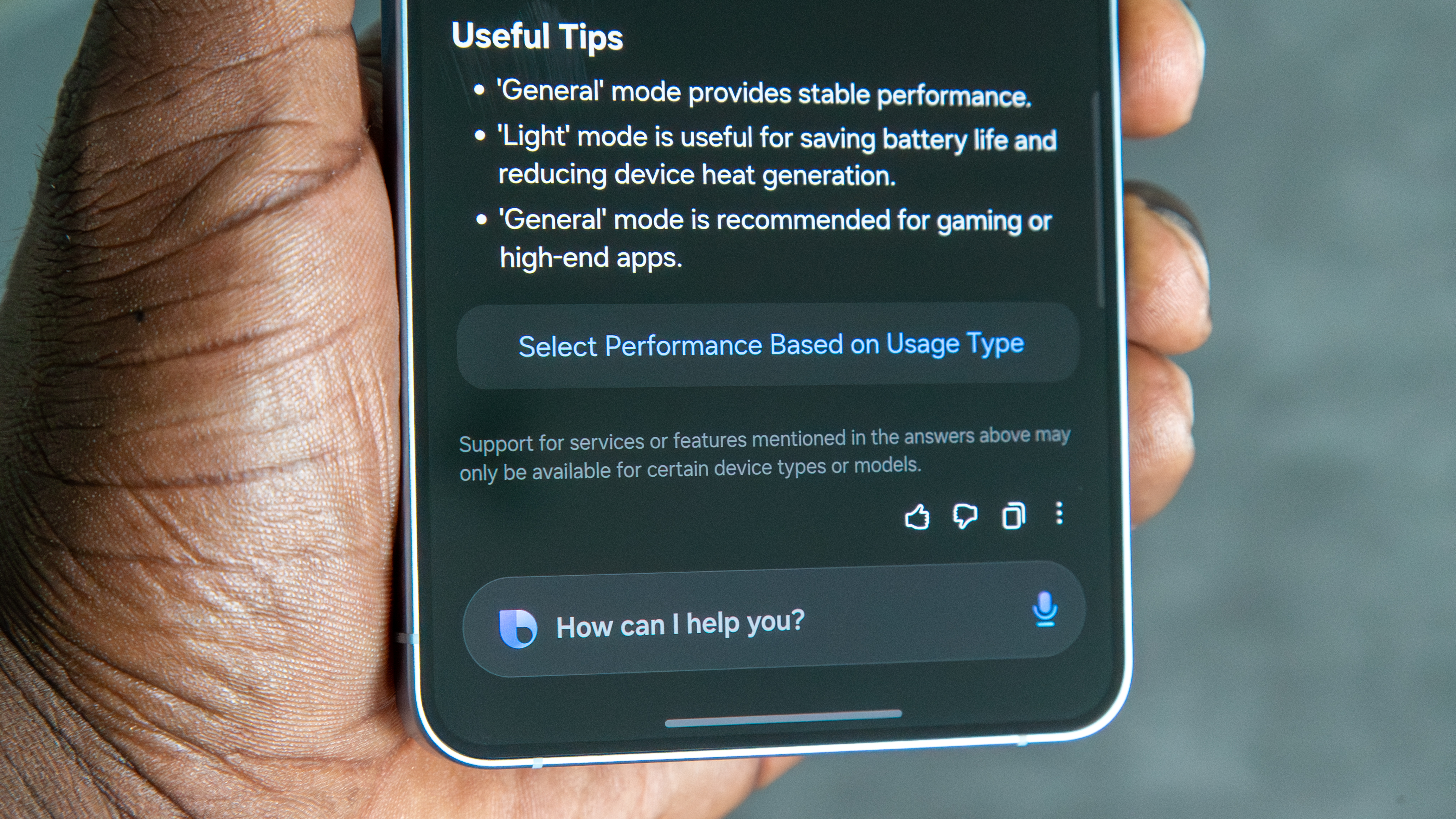 Bixby response on the Galaxy S26 Plus