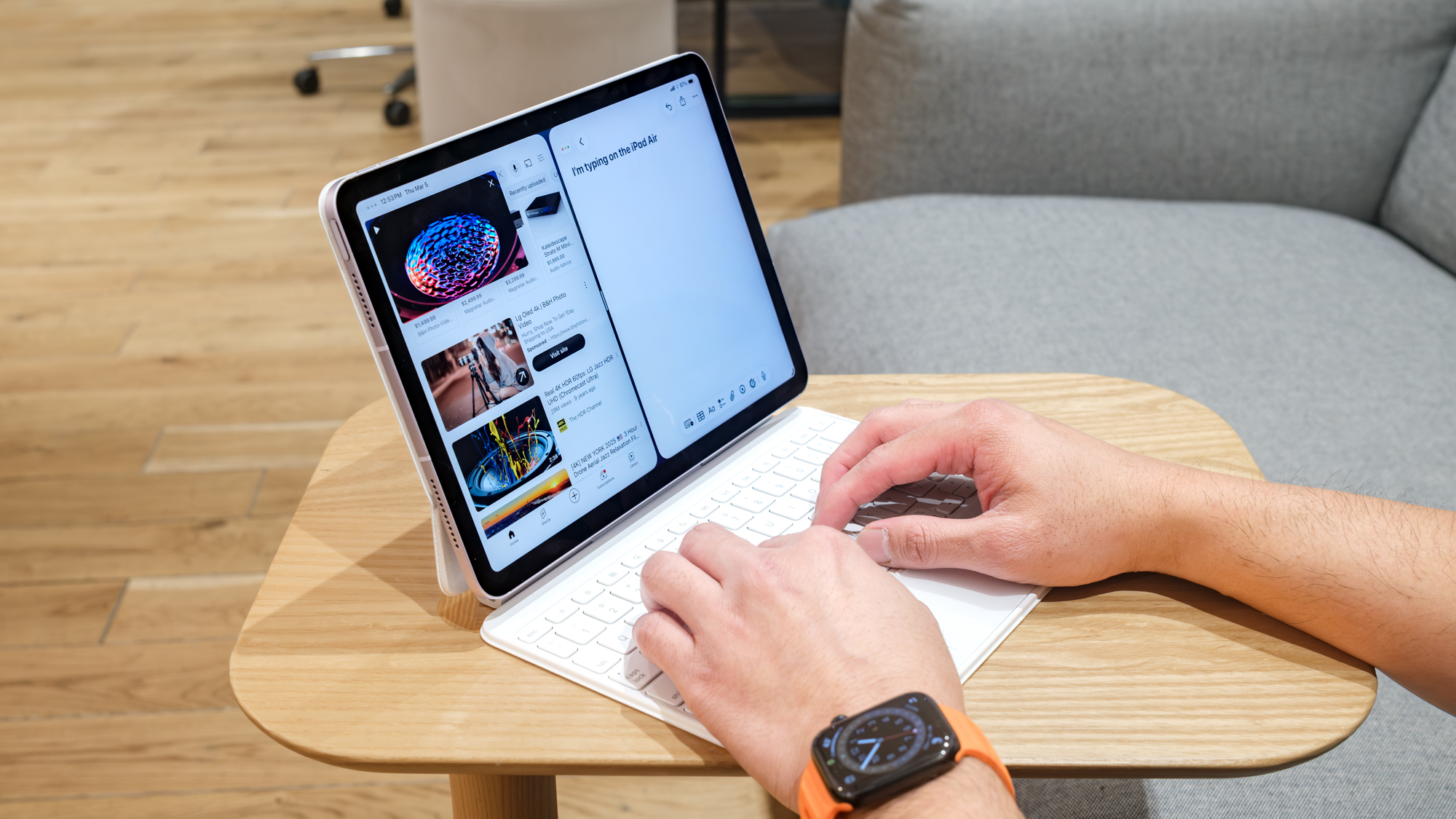 iPad Air M4 με μαγικό φύλλο πληκτρολογίου