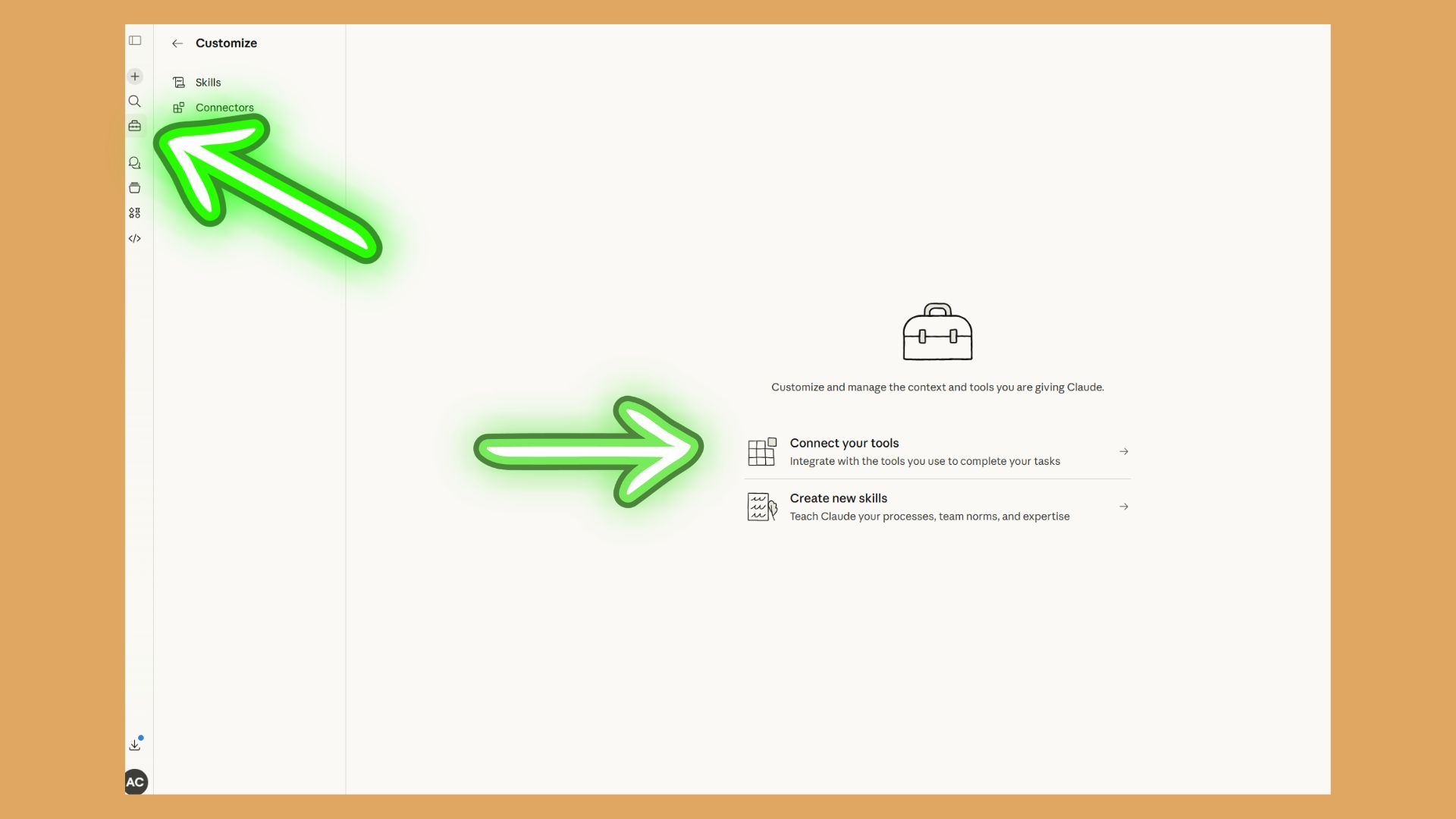 Στιγμιότυπο οθόνης Claude Connectors