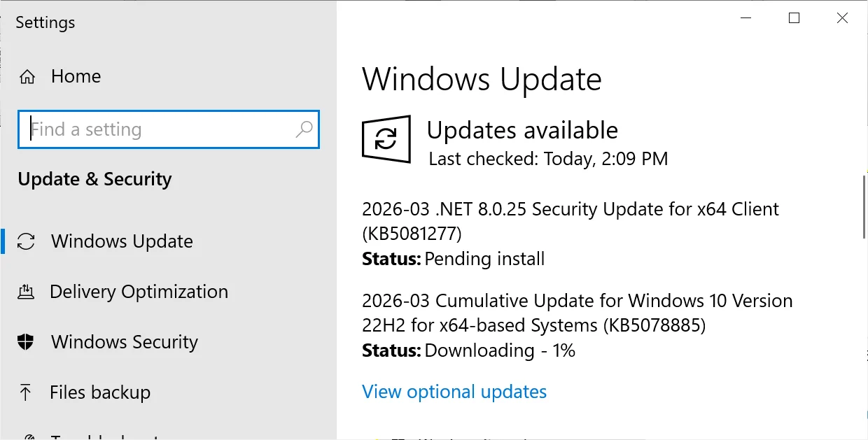 Ενημερωμένη έκδοση των Windows 10 KB5078885
