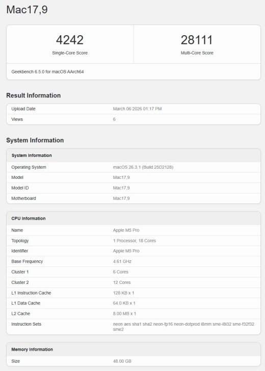 Το M5 Pro είναι οι εκδόσεις chipset «τιμής προς απόδοση» της Apple χάρη στην πιο πρόσφατη σύγκριση συγκριτικής αξιολόγησης