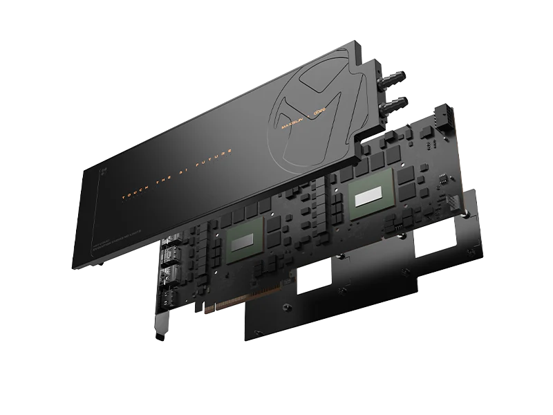 Η εικόνα δείχνει την κάρτα επιτάχυνσης AI «MOVEA-EIO000» της ASUS με το κείμενο «Touch the AI ​​Future» να εμφανίζεται στο εξώφυλλό της.