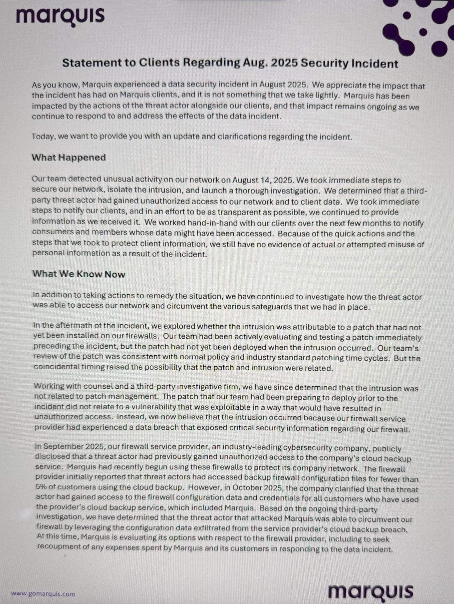 Δήλωση του Μαρκήσιου Ιανουαρίου