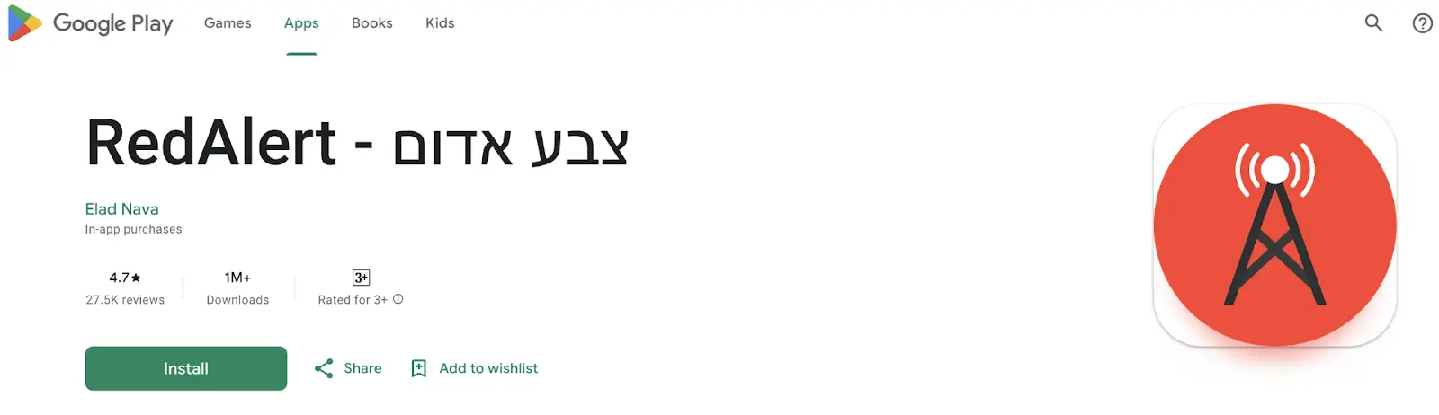 Εφαρμογή Red Alert (Πηγή - CloudSEK)