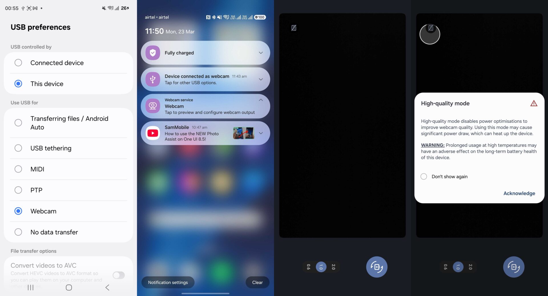 Ενσύρματη κάμερα web samsung one ui 8.5