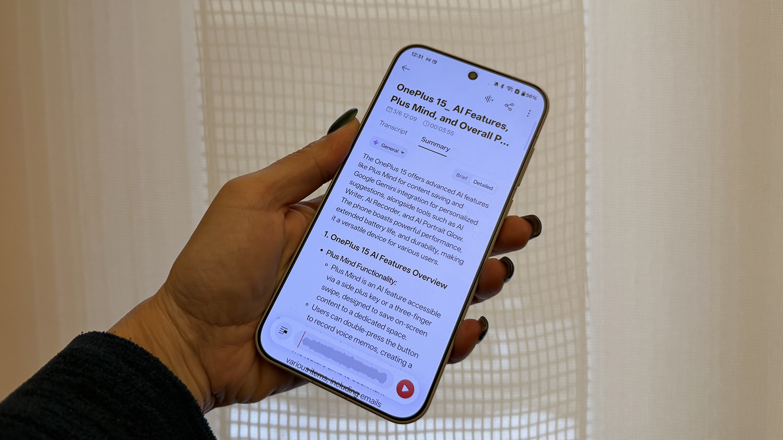 Εφαρμογή OnePlus 15 AI Recorder