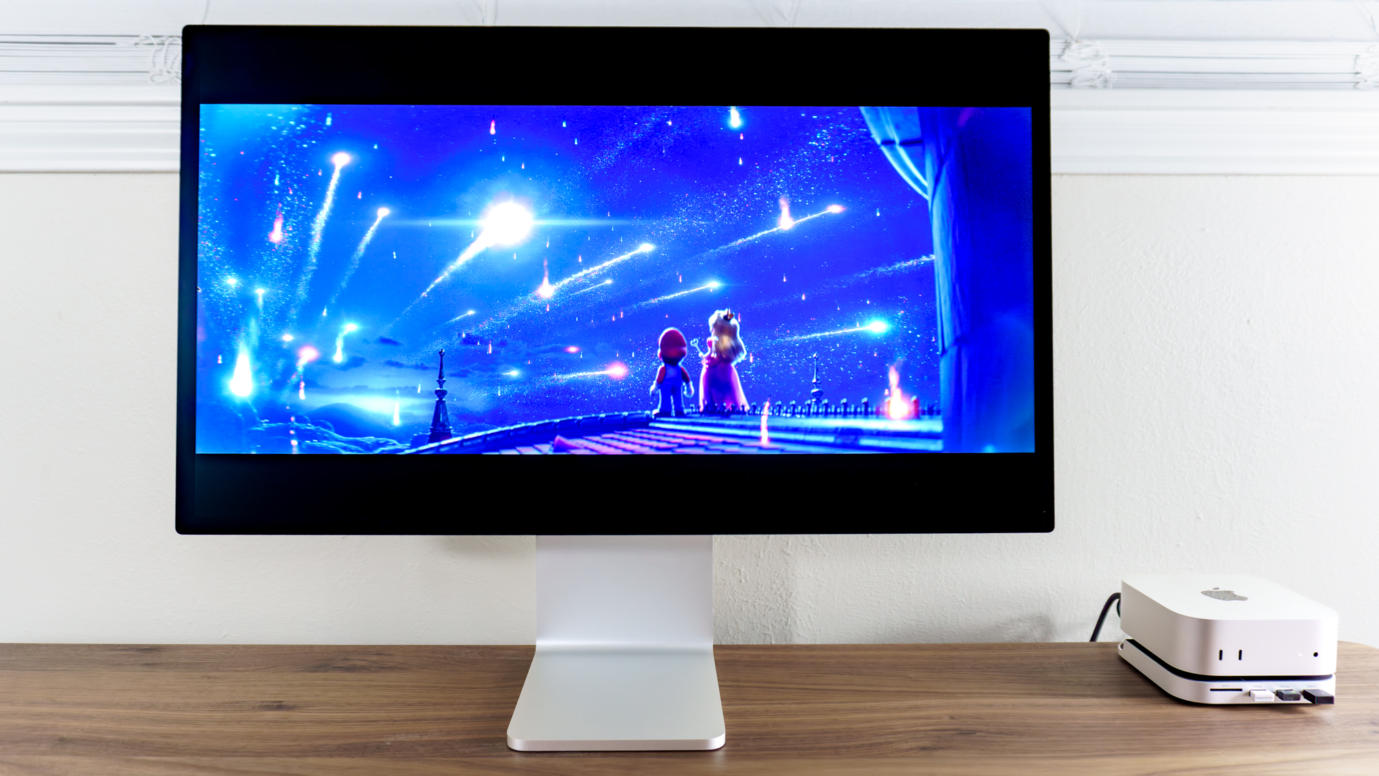 Watching the trailer for The Super Mario Galaxy Movie on the Apple Studio Display XDR