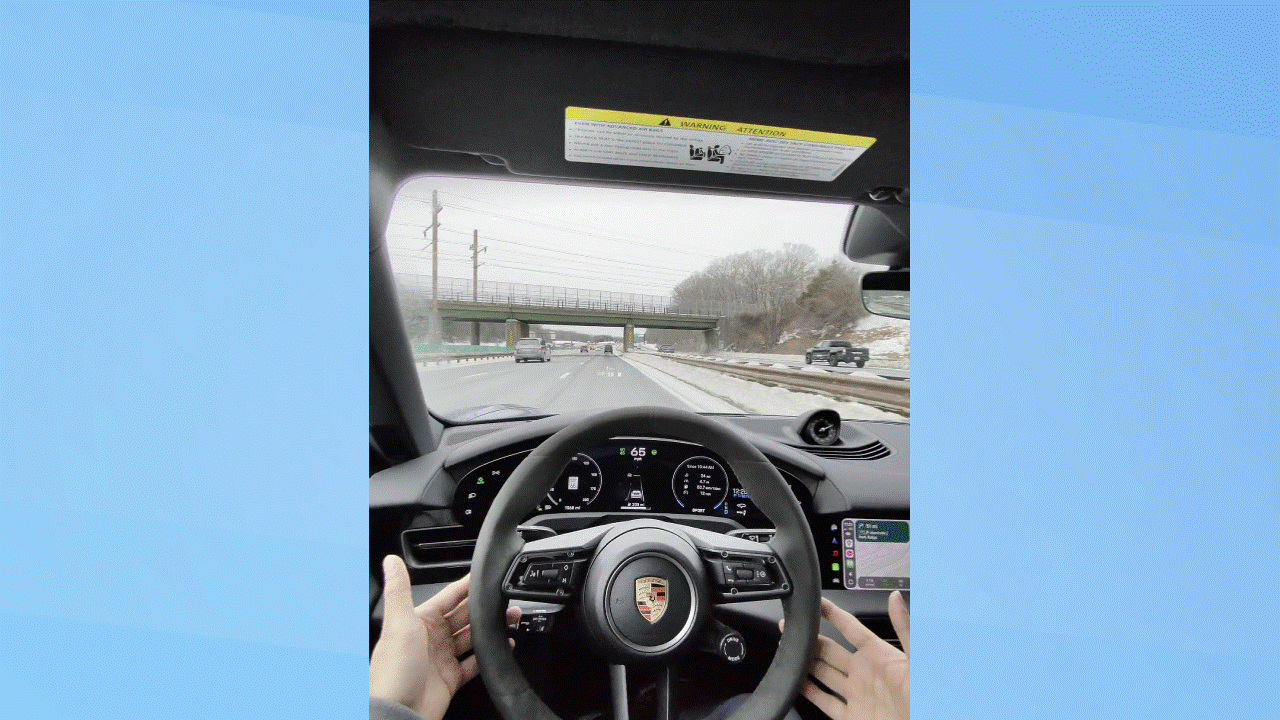 Porsche Taycan Adaptive Cruise Control.