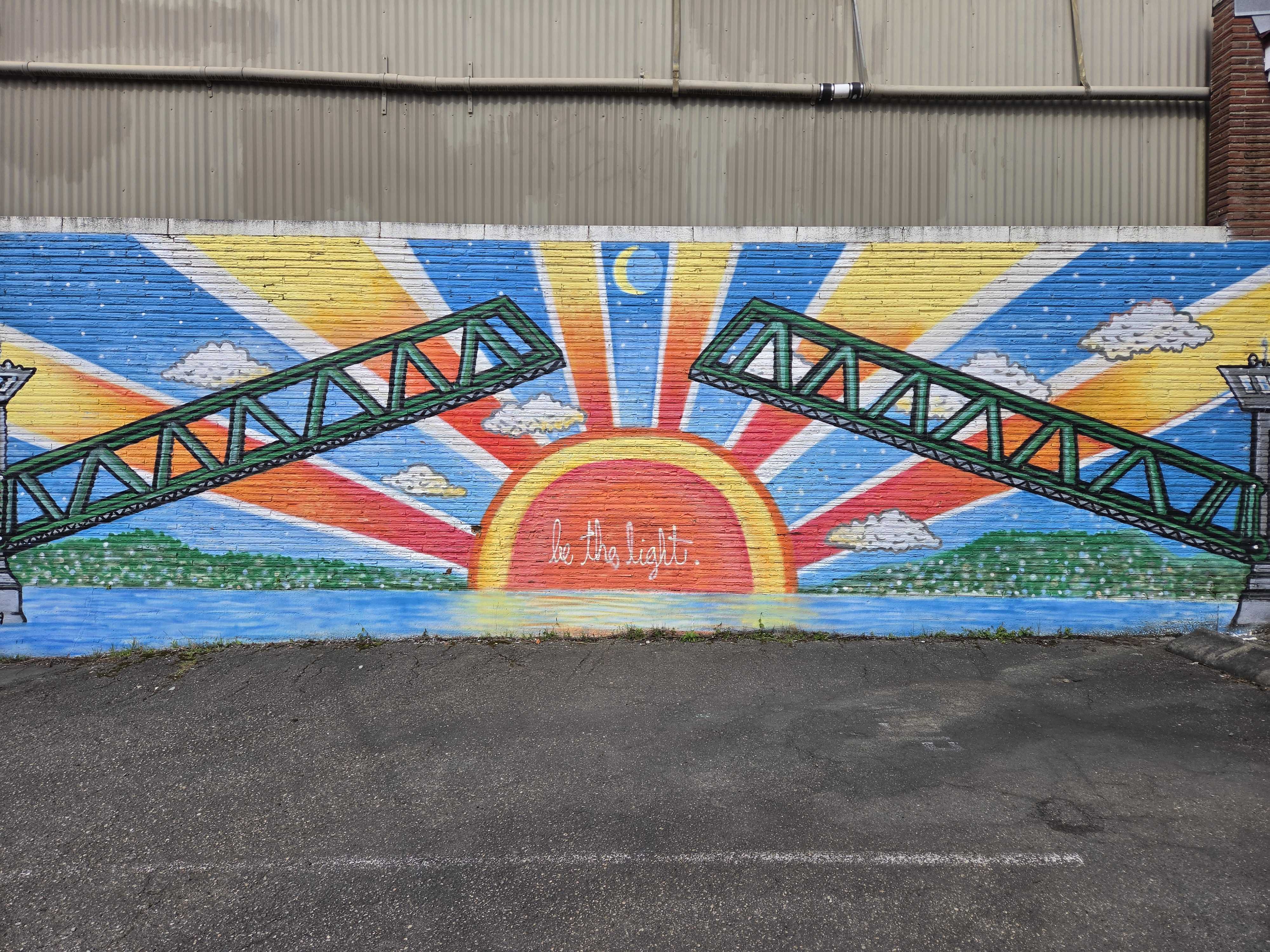 A colorful wall mural