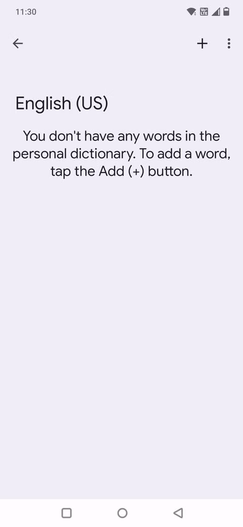 Στιγμιότυπο οθόνης που δείχνει πώς να προσθέσετε ένα προσωπικό λεξικό στο Gboard