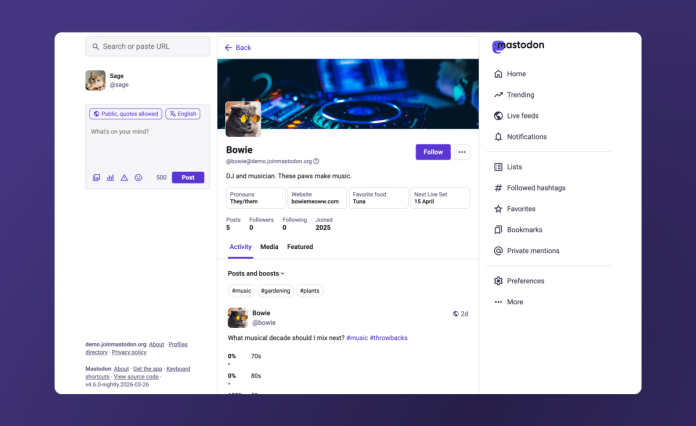 Η Mastodon κάνει το αποκεντρωμένο κοινωνικό της δίκτυο πιο εύκολο στη χρήση με την τελευταία ανανέωσή της Η Mastodon κάνει το αποκεντρωμένο κοινωνικό της δίκτυο πιο εύκολο στη χρήση με την τελευταία ανανέωσή της