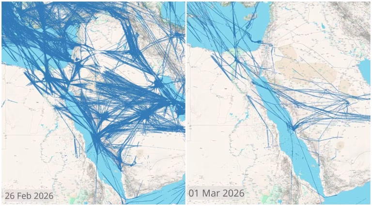 Flightradar24: Δραματικές αλλαγές στην αεροπορική κίνηση λόγω του πολέμου στη Μέση Ανατολή –