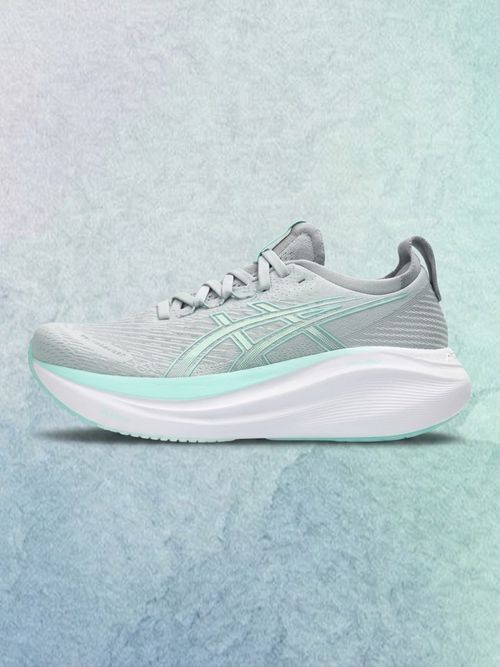 Gel-Nimbus 27 Running Shoe, Piedmont Grey/Illuminate Mint (Γυναικεία)
