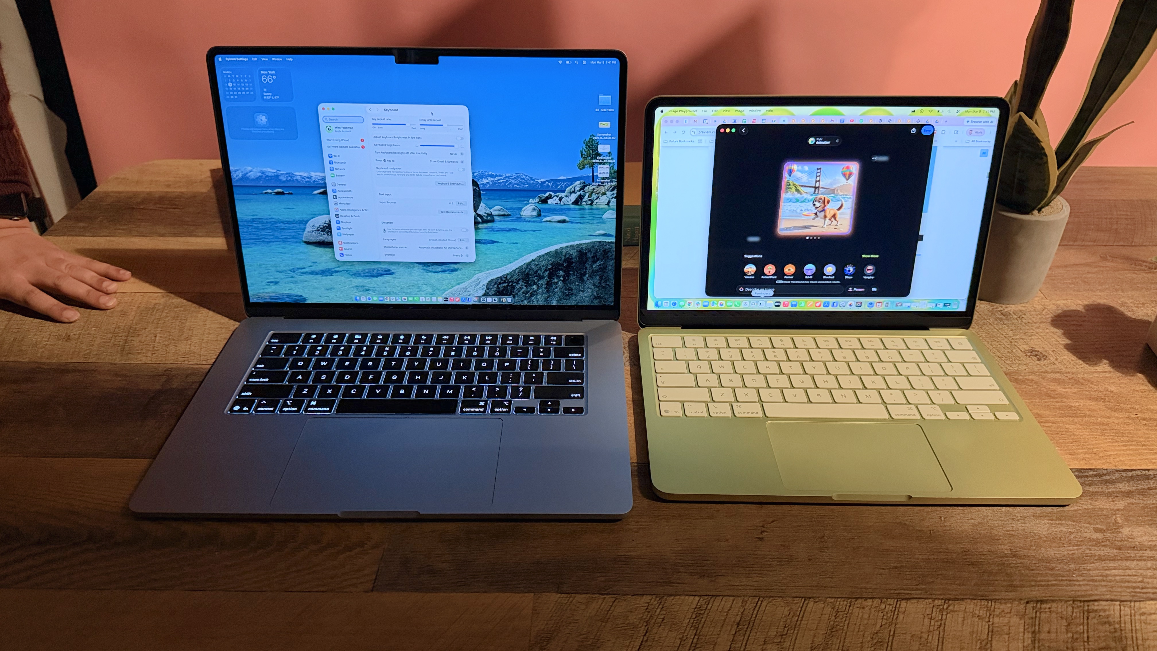 MacBook Neo next to MacBook Air 15-inch with backlit keyboard