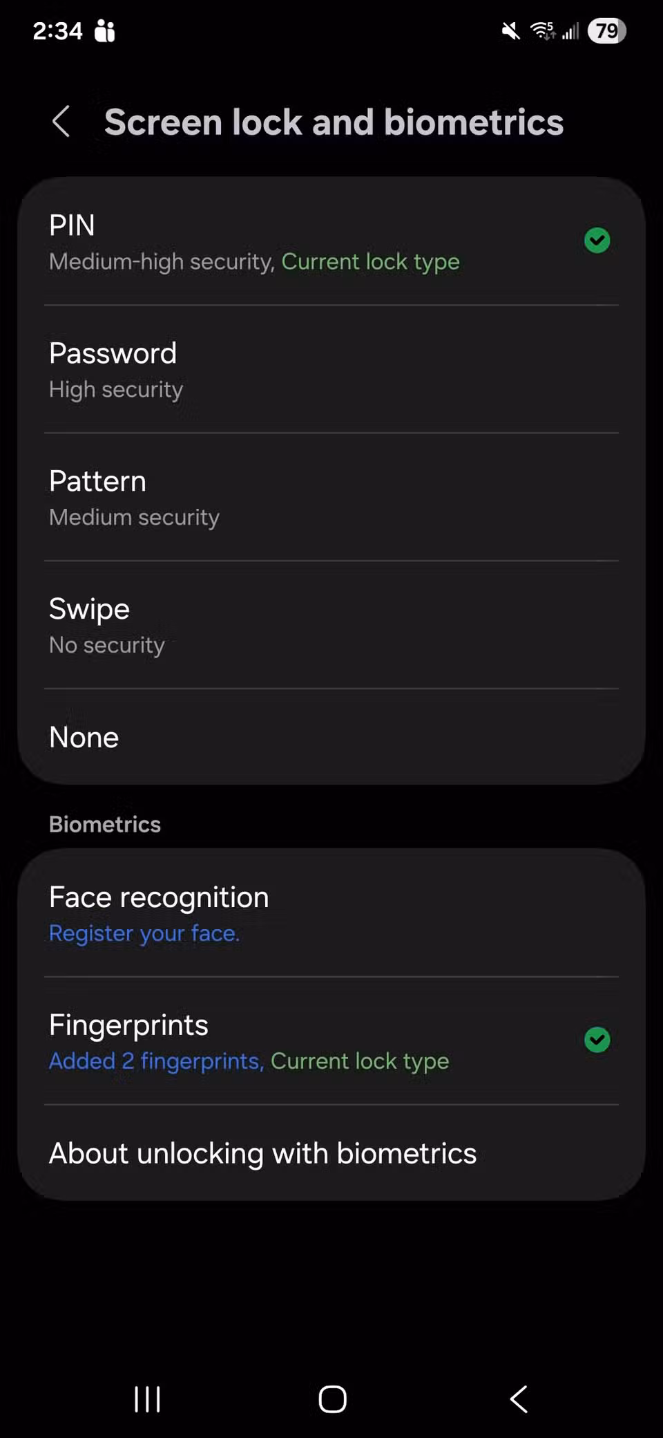 μια λίστα επιλογών για να ξεκλειδώσετε τη samsung σας σε ένα ui 8 με κωδικούς πρόσβασης και βιομετρικές επιλογές