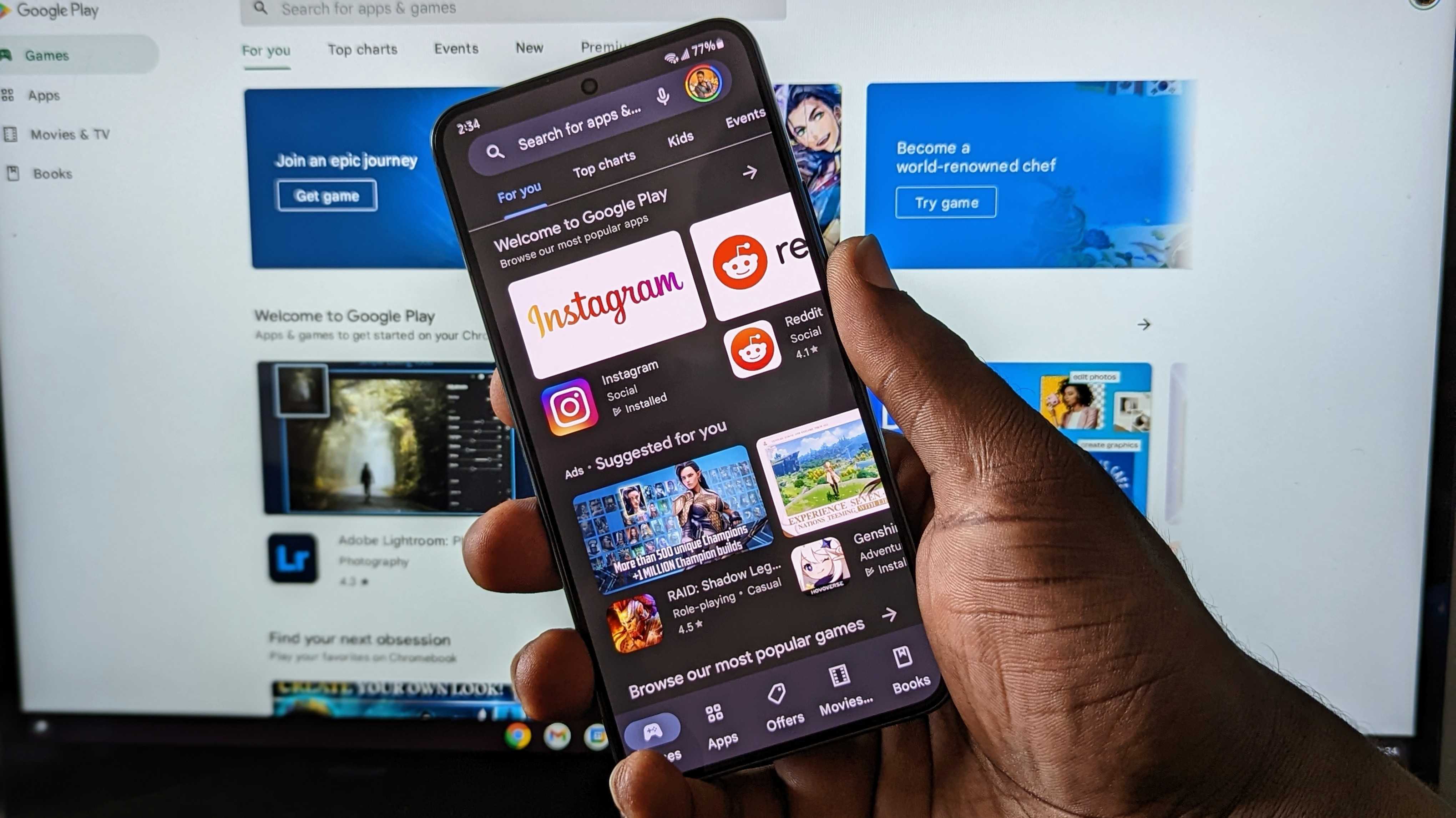 Αρχική σελίδα Google Play Store σε Android και Chrome OS