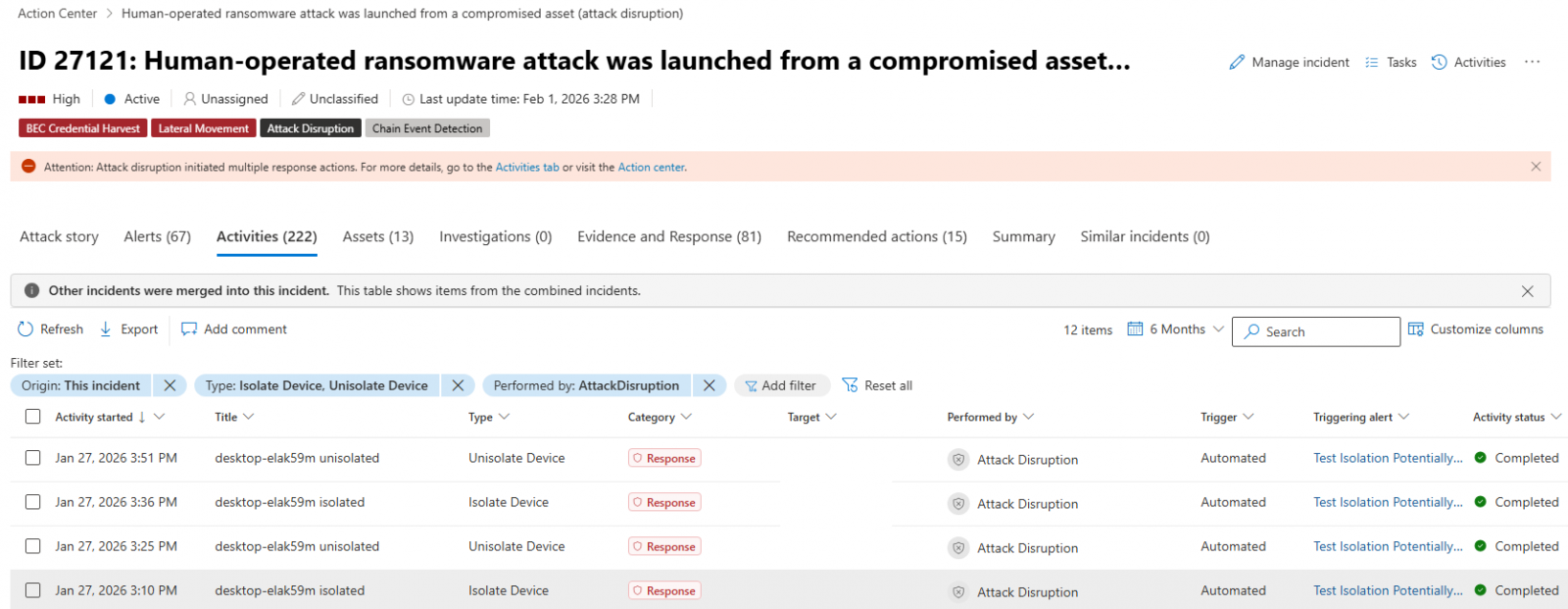 Defender for Endpoint αυτόματη απομόνωση συσκευής