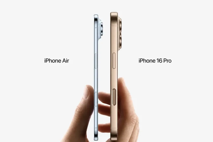 iPhone Air: Η «επανάσταση» που κανείς δεν ζήτησε — και τι μας διδάσκει η αποτυχία της Σύγκριση πάχους iPhone Air με iPhone 16 Pro