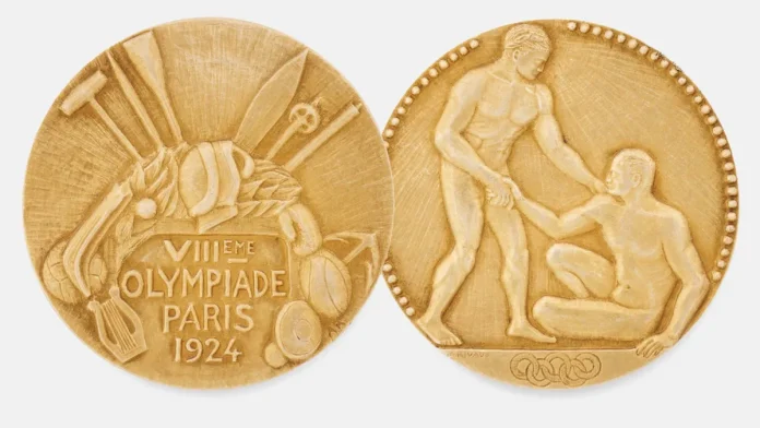 Σπάνιο χρυσό μετάλλιο Ολυμπιακών Αγώνων 1924 σε δημοπρασία Σπάνιο χρυσό μετάλλιο Ολυμπιακών Αγώνων 1924 σε δημοπρασία